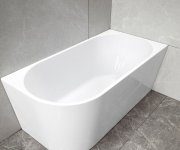 Aqualine Tibera R Rohová Stojící Vana, 160x75cm, Bílá