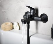 Aqualine Lotta Nástěnná Vanová Baterie, černá Mat