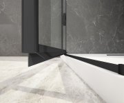 Polysan Globe Black Obdélníkový Sprchový Kout 900x800mm, Rohový Vstup, Matné Sklo
