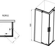 Sprchový kout Roll RORV2 - RORV2 90x90, lesk+transparent X14V70C00Z1