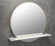 Sapho Viso Kulaté Zrcadlo S Led Osvětlením A Policí ø 70cm, Bílá Mat