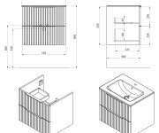 Sapho Cirasa Strip Umyvadlová Skříňka 59,2x52x46cm, Dub Alabama