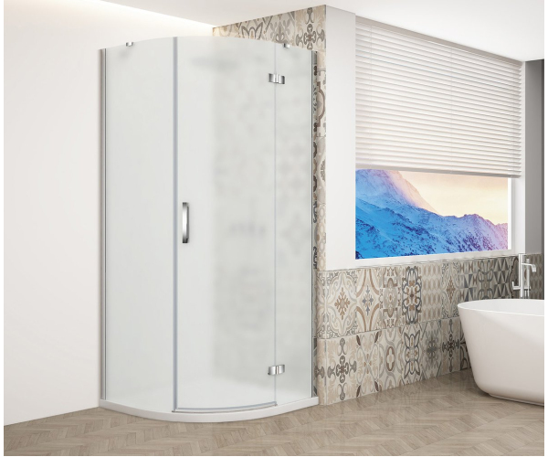 Gelco Trinity Chrome čtvrtkruhový Sprchový Kout 900x900mm, Matné Sklo, Pravé