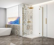 Gelco Trinity Gold Matt Obdélníkový Sprchový Kout 1000x900mm, Rohový Vstup, čiré Sklo