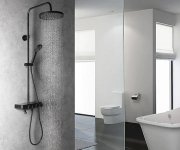 Aqualine Farrao Sprchový Sloup S Baterií A Napouštěním, černá Mat