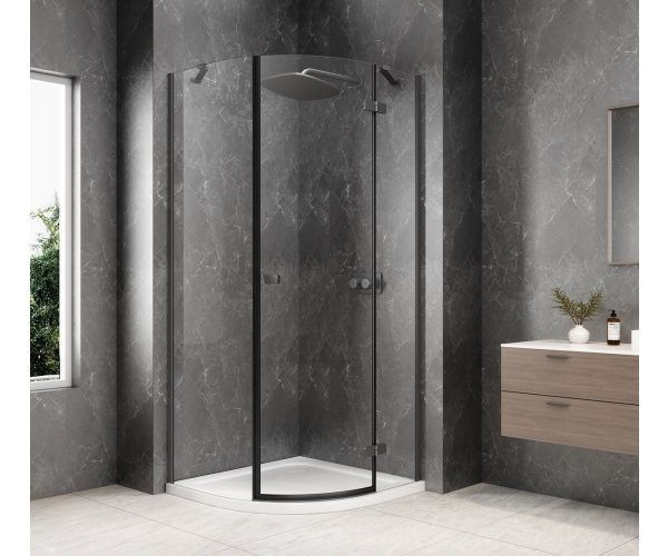 Polysan Globe Gun Metal čtvrtkruhový Sprchový Kout 1000x1000mm, čiré Sklo, Pravé