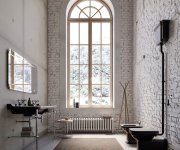 Kerasan Waldorf Keramické Dvojumyvadlo 150x55cm, černá Mat