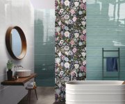 Luxusní obklad Brennero Bloomy Acqua Marina 25x75 Lucida - tyrkysová