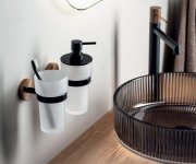 Sapho Larissa Dávkovač Mýdla 250ml, Mléčné Sklo, černá/měď Mat
