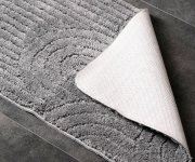 Aqualine Rist Koupelnová Předložka, 50x80cm, 100% Polyester, Protiskluz, černá