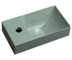 Sapho Piccolino Betonové Umývátko 30,8x17cm, Baterie Vlevo, Zelená Mat