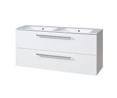 Mereo Bino, Koupelnová Skříňka S Keramickým Umyvadlem 121 Cm, Bílá