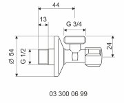 Připojovací Ventil Comfort 1/2 X 3/4" Bez Zpětné Klapky SCH-033000699