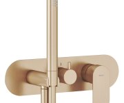 Podomítková baterie Eleganta, s přepínačem, se setem, pro R-box - EL 068.60RGB.O3.RB07D.+S Podomítková baterie 3-cestná bez tělesa, se sprchovým setem, růžové zlato kartáčované X070370