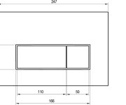 Ovládací tlačítko Uni Slim - WC tlačítko Uni slim, černá X01744