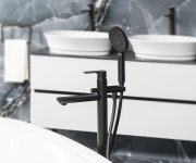 Sapho Pax Vanová Baterie S Připojením Do Podlahy, černá Mat