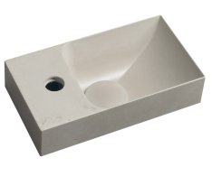 Sapho Piccolino Betonové Umývátko 30,8x17cm, Baterie Vlevo, Písková Mat