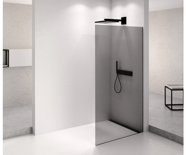 Polysan Architex Black Matt Sprchová Zástěna 1062mm, Kouřové Sklo