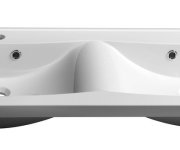 Sapho Luciola Dvojumyvadlo, Litý Mramor, 120x48cm, Bílá