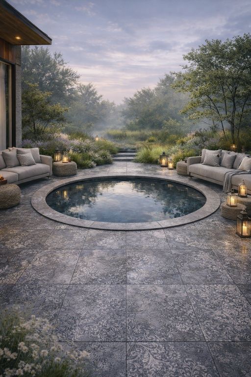 Realizace Terasa s bazénkem na dlažbě jako terrazzo Sichenia 94_EVO Cheri Nuit Decor 