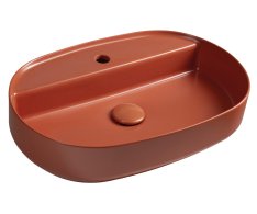 Isvea Infinity Oval Keramické Umyvadlo Na Desku, 60x40cm, Terracotta