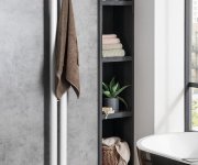 Sapho Pilon Otopné Těleso 122x1800mm, Se Dvěma Háčky Pro Ručník, Bílá Mat