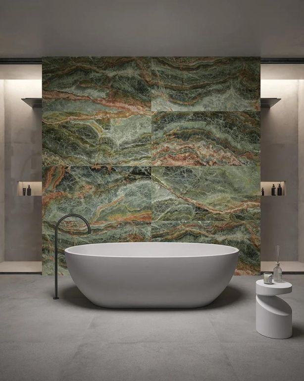 Realizace Extravagantní Koupelna z dlažby ze série Sant Agostino Star Onyx Emerald