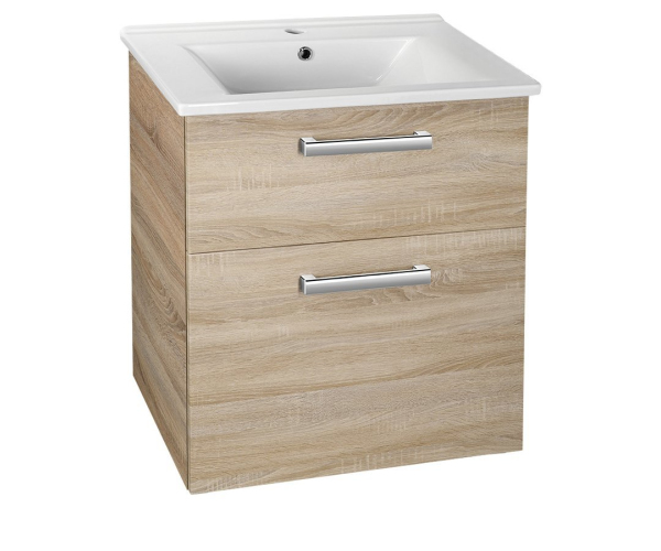 Aqualine Vega Umyvadlová Skříňka 62x72,6x43,8cm, 2x Zásuvka, Dub Platin