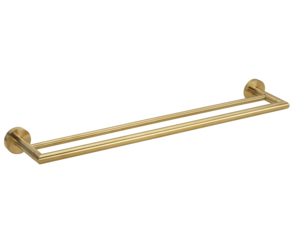 Sapho X-round Gold Dvojitý Držák Ručníků 600mm, Zlato Mat