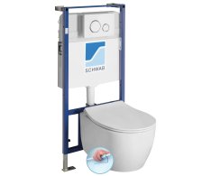 Sapho Sentimenti Závěsné Wc Rimless S Podomítkovou Nádržkou A Tlačítkem Schwab, Bílá