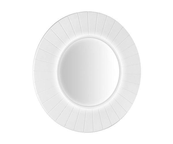 Sapho Lumiro Strip Kulaté Zrcadlo S Led Osvětlením V Rámu ø 75cm, Bílá Mat