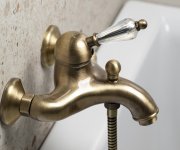 Sapho Kirké Crystal Nástěnná Vanová Baterie, Páčka Krystal, Bronz