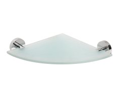 Sapho X-round E Skleněná Polička Rohová 235x255mm, Chrom