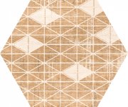 Dlažba jako dřevo Codicer Hex 25 Harlem Brown Mix - hnědá