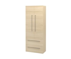 Mereo Bino, Koupelnová Skříňka Vysoká, Dvojitá 163 Cm, Dub Sand Barbera