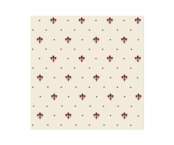 Retro obklad Petracers Grand Elegance Giglio bordeaux su panna 20x20