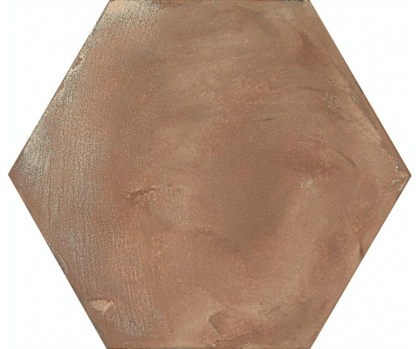 Retro dlažba Marca Corona Terra Rosso Esagono 21,6x25 - cihlová