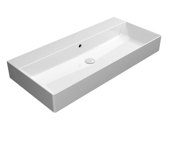 Gsi Kube X Keramické Umyvadlo 100x47cm, Broušená Spodní Hrana, Bez Otvoru, Bílá Extraglaze