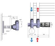 Sapho Twin Combi Připojovací Sada Ventilů Termostatická Pro Středové Připojení, Pravá, Nerez Mat