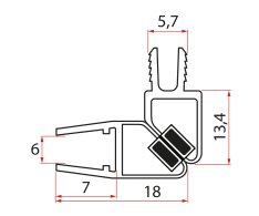 Gelco Set Magnetických Těsnění 45° Pro Sklo 6mm A Profil, 1900mm (2ks)
