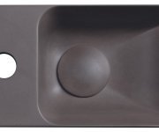 Sapho Piccolino Betonové Umývátko 30,8x17cm, Baterie Vlevo, Tmavě Hnědá Mat