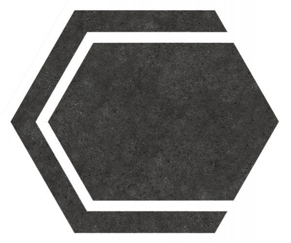 Vzorovaná dlažba Codicer Hex 25 Labyrinth Black 22x25 Hexagonal