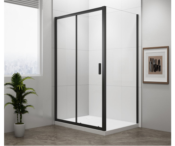Polysan Easy Black Obdélníkový Sprchový Kout 1200x700mm, čiré Sklo L/p Varianta