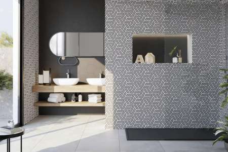 Vzorovaná dlažba Codicer Axis Black Hex