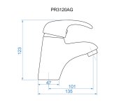 Umyvadlová Stojánková Baterie Bez Uzávěru Sifonu, Klik-klak - Chrom - Perla PR3120