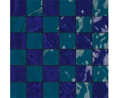 Cir Tadelakt Mosaico Fez Mix Blu/Verde 30x30 Matt. Rett.