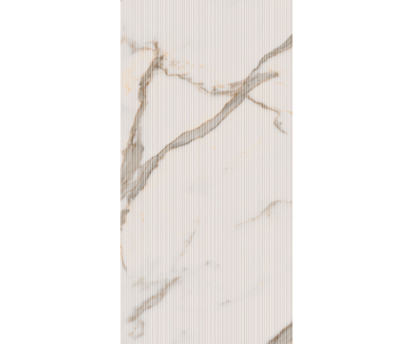 Dekor jako mramor Caesar Anima Futura Golden White Stripes 60x120 Matt. Rett. - bílá