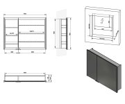 Sapho Integra Zápustná Galerka S Led Osvětlením, 95x70cm