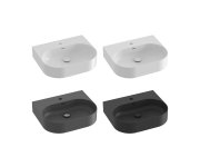 Umyvadlo Ceramic Slim Wall O, nástěnné - Umyvadlo Ceramic Slim Wall O 55 N, s otvorem pro baterii, s přepadem, bílá matná XJX0E155003
