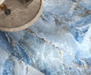 Dlažba jako mramor Bottega Glamour ONICE BLUE 60x120 Mat. Rett. - modrá